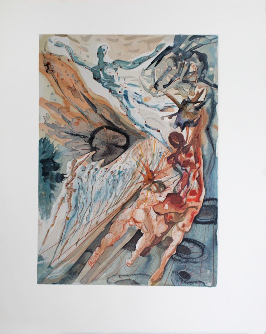 Salvador Dali - Encounter with Two Groups of the Lusty: Artist: Salvador Dali Title: Encounter with Two Groups of the Lusty Ones Year: 1964 Dimensions: 13in. by 10in. Edition: A unique and original work of art Publisher: