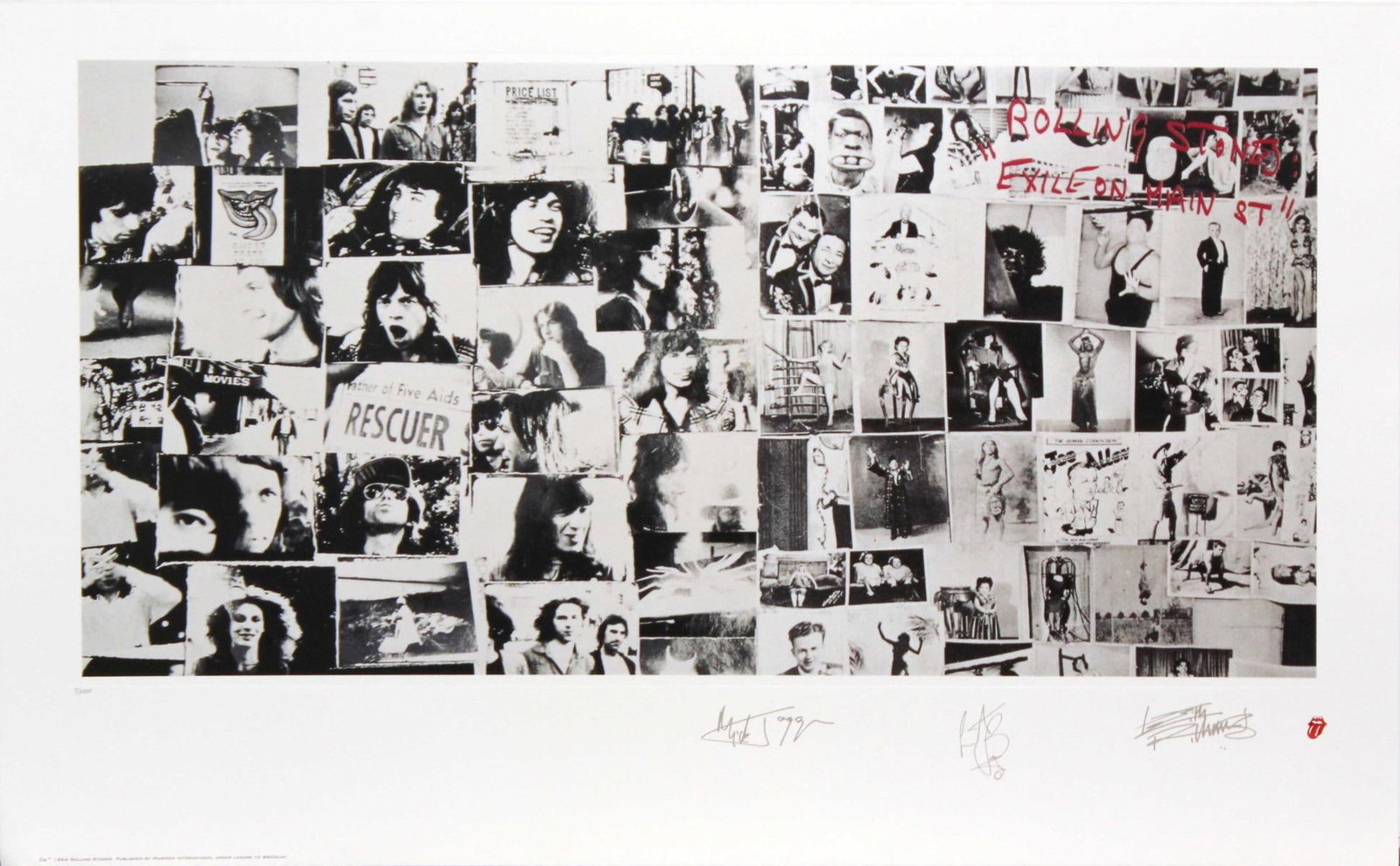 The Rolling Stones - Exile on Main St.: Artist: The Rolling Stones Title: Exile on Main St. Dimensions: 21.5in. by 34in. Edition: From the rare limited edition of Medium: Lithograph on paper Condition: Excellent Signature Details: Signed