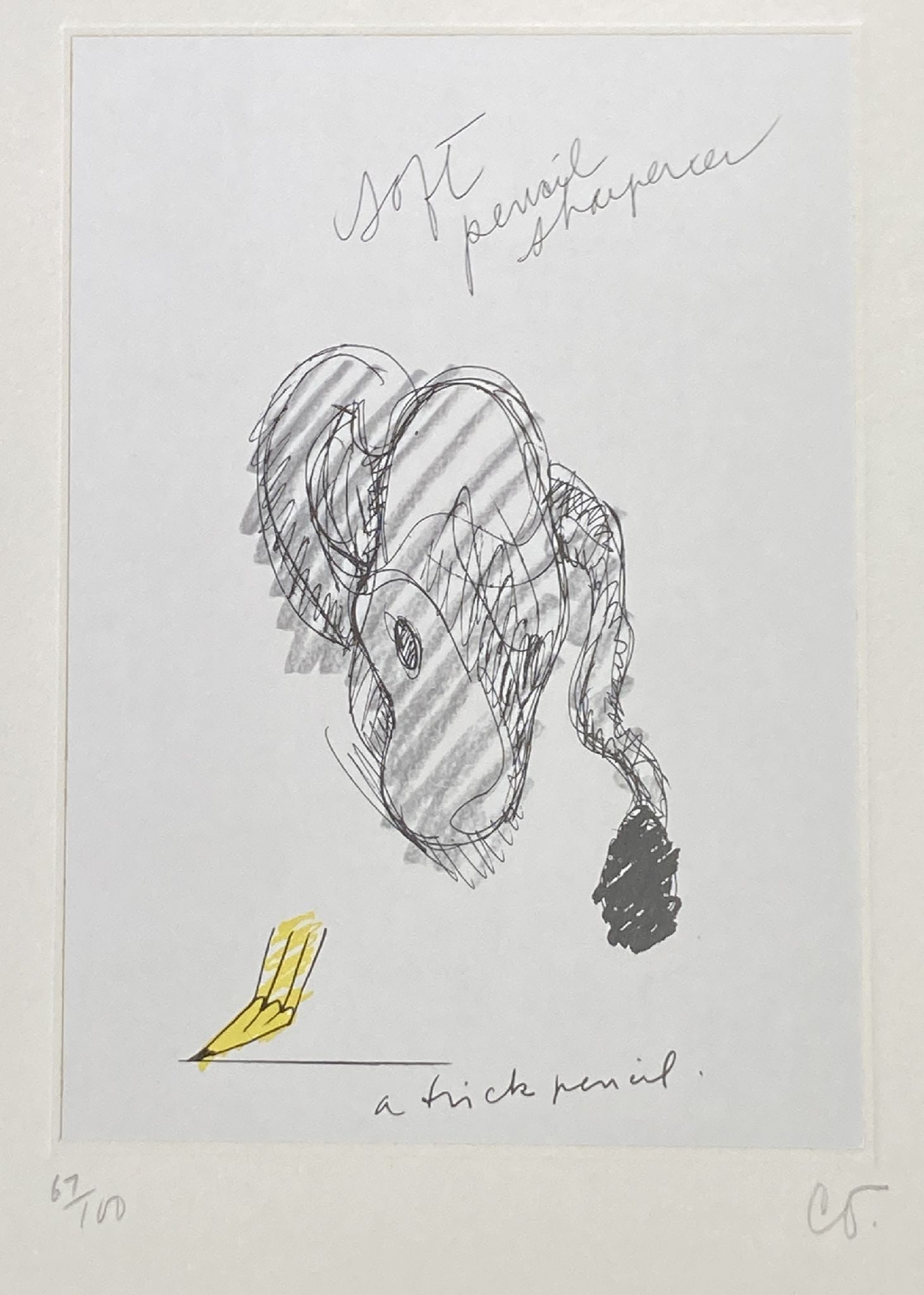 Claes Oldenburg - Notes in Hand 1: Artist: Claes Oldenburg Title: Notes in Hand 1 Year: 1972 Dimensions: 8 x 10 in. Edition: From the rare limited edition of 100 Publisher: Professional Prints Suite: Notes in Hand Medium: Lithograph