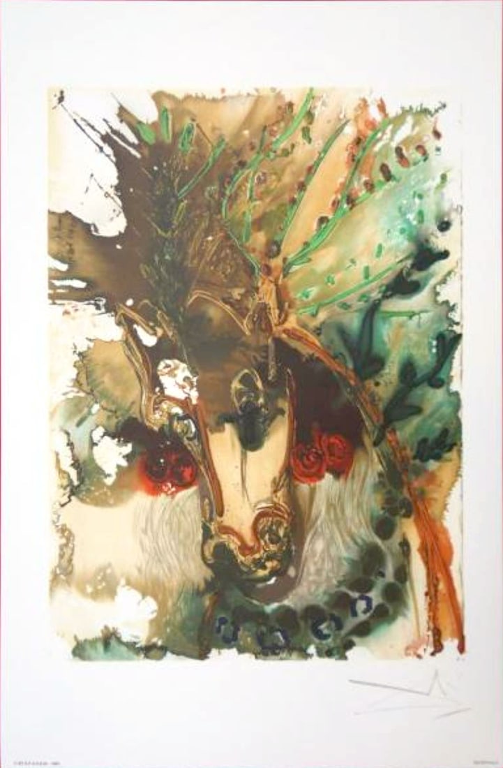 Salvador Dali - Bucephale: Artist: Salvador Dali(After) Title: Bucephale Year: 1983 Dimensions: 22in. by 14.25in. Edition: From the rare limited edition Publisher: Armand & Georges Israel Paris Suite: Les Chevaux de Dali