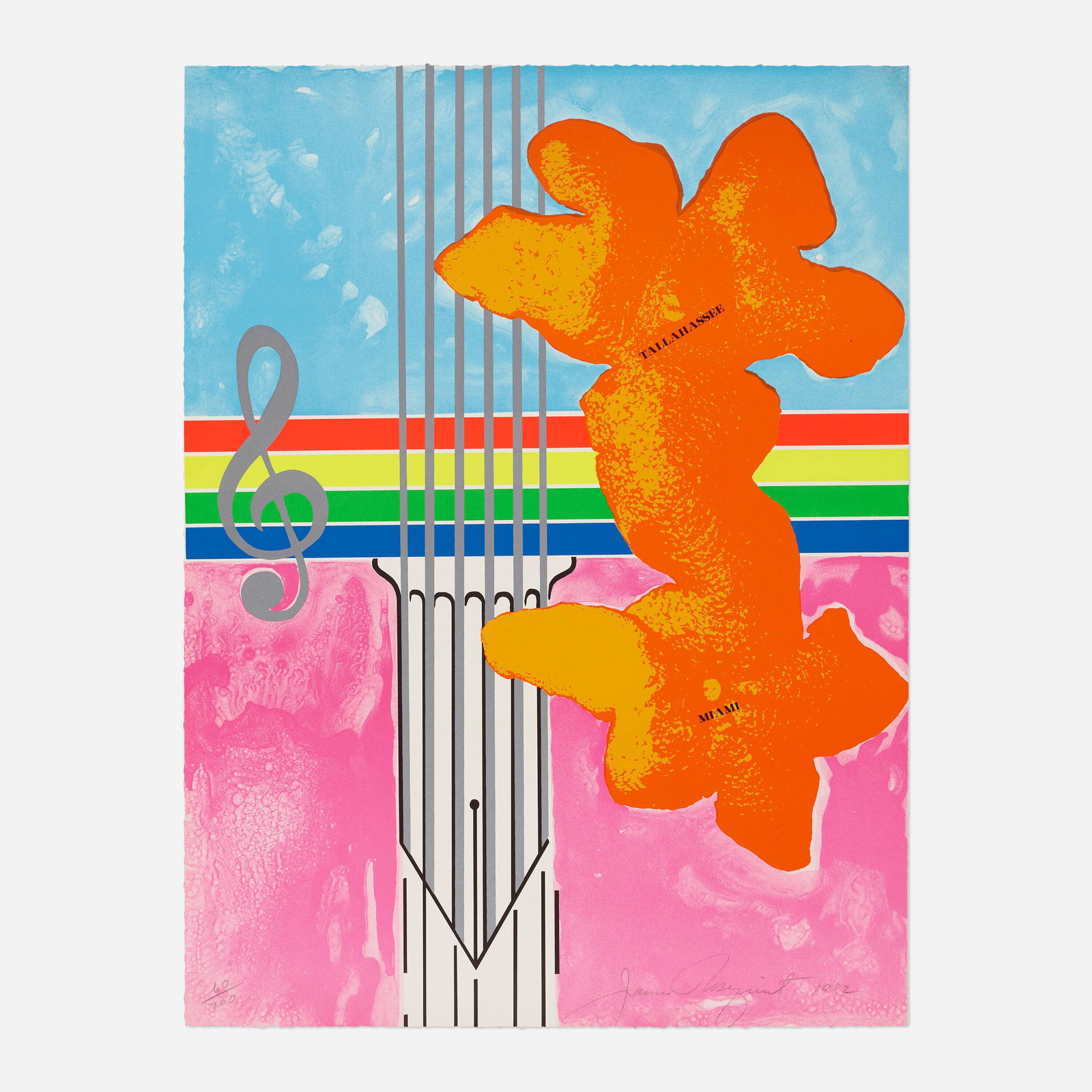 James Rosenquist - Untitled: Artist: James Rosenquist Title: Untitled Year: 1982 Dimensions: 28 5/8in. by 21 1/2in. Edition: 60 From the Rare Limited Edition of 200 Publisher: World Art Festival City of Miami Medium: Original