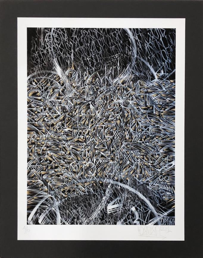 Defer - Cornerstone: Artist: Defer Title: Cornerstone Year: 2014 Dimensions: 18in. by 24in. Edition: Artist Proof Suite: Pow Wow Hawaii Medium: Archival Pigment Print On 300 Gsm on wove paper Condition: Excellent