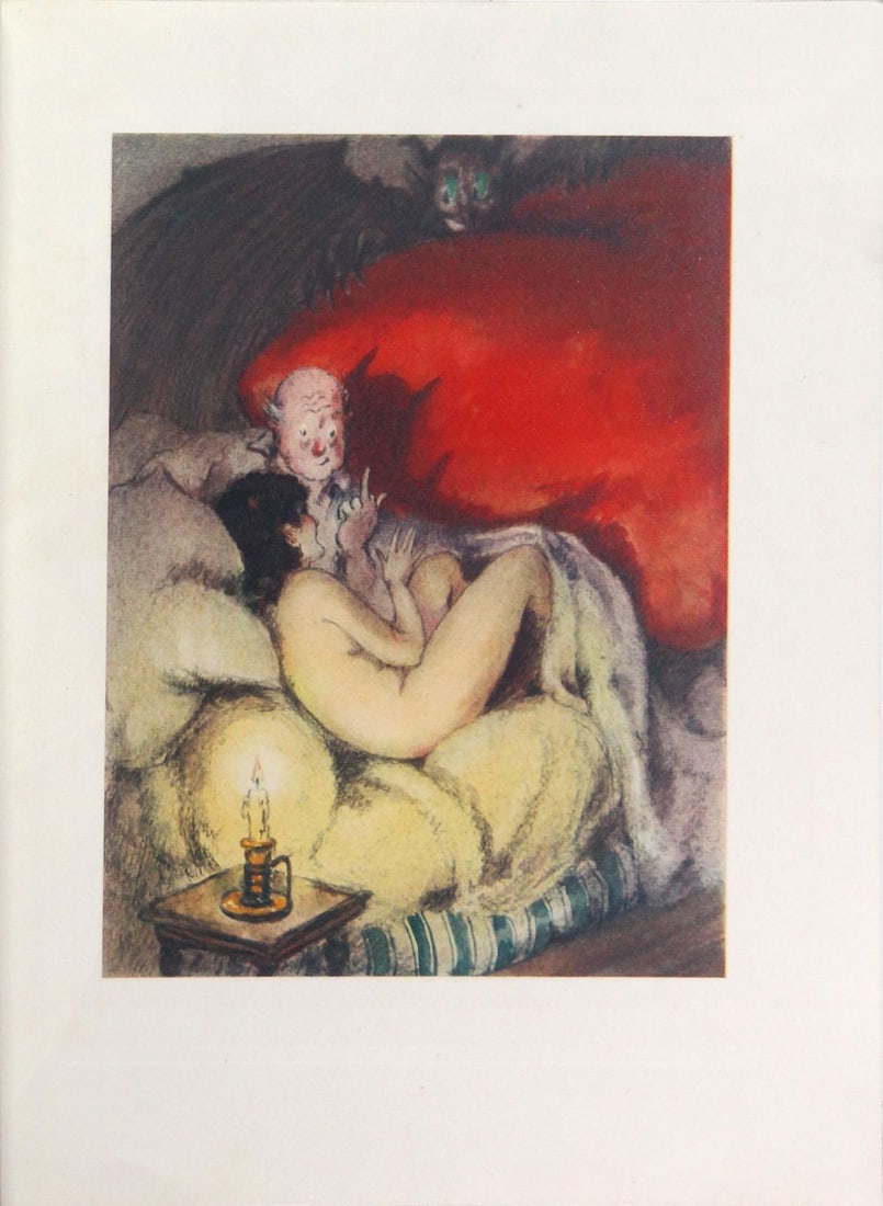 Louis Icart - Untitled: Artist: Louis Icart Title: Untitled Year: 1936 Dimensions: 9.5in. by 7.3in. Edition: From rare limited edition Publisher: Le Vasseur et Cie Paris Suite: Gargantua et Pantagruel Medium: Photogravure
