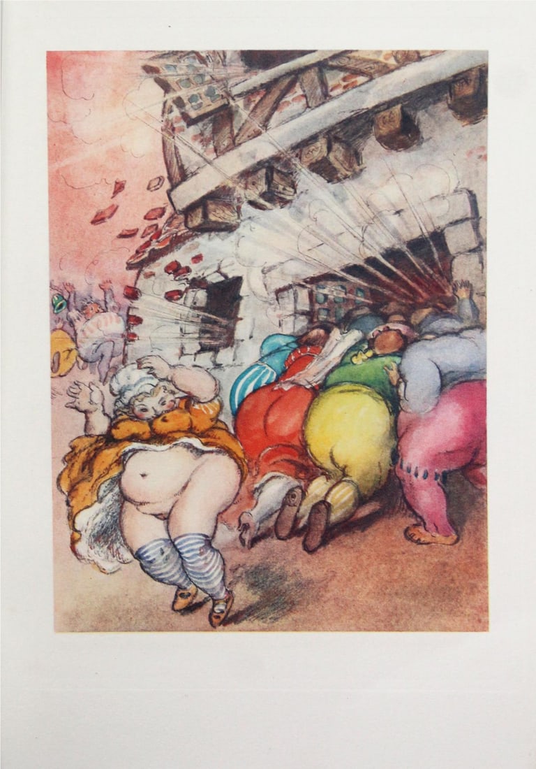 Louis Icart - Untitled: Artist: Louis Icart Title: Untitled Year: 1936 Dimensions: 9.5in. by 7.3in. Edition: From rare limited edition Publisher: Le Vasseur et Cie Paris Suite: Gargantua et Pantagruel Medium: Photogravure