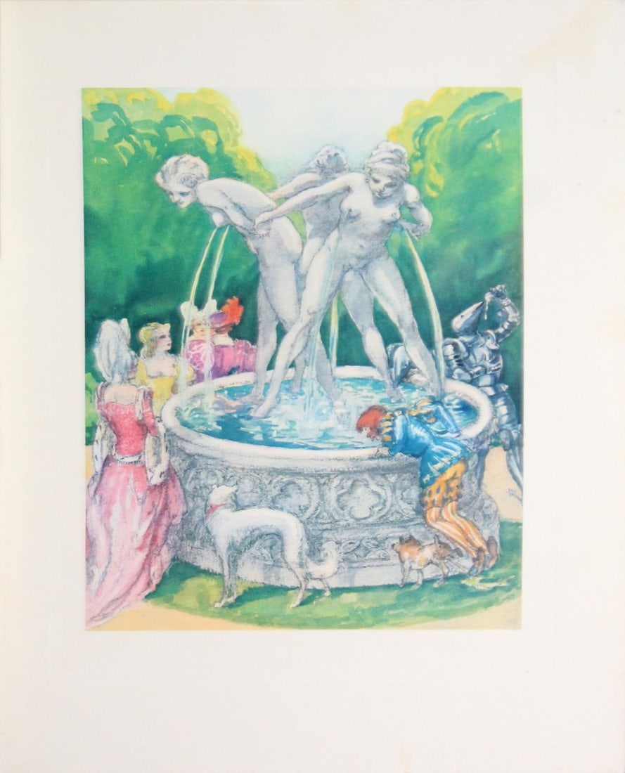 Louis Icart - Untitled: Artist: Louis Icart Title: Untitled Year: 1936 Dimensions: 9.5in. by 7.3in. Edition: From rare limited edition Publisher: Le Vasseur et Cie Paris Suite: Gargantua et Pantagruel Medium: Photogravure