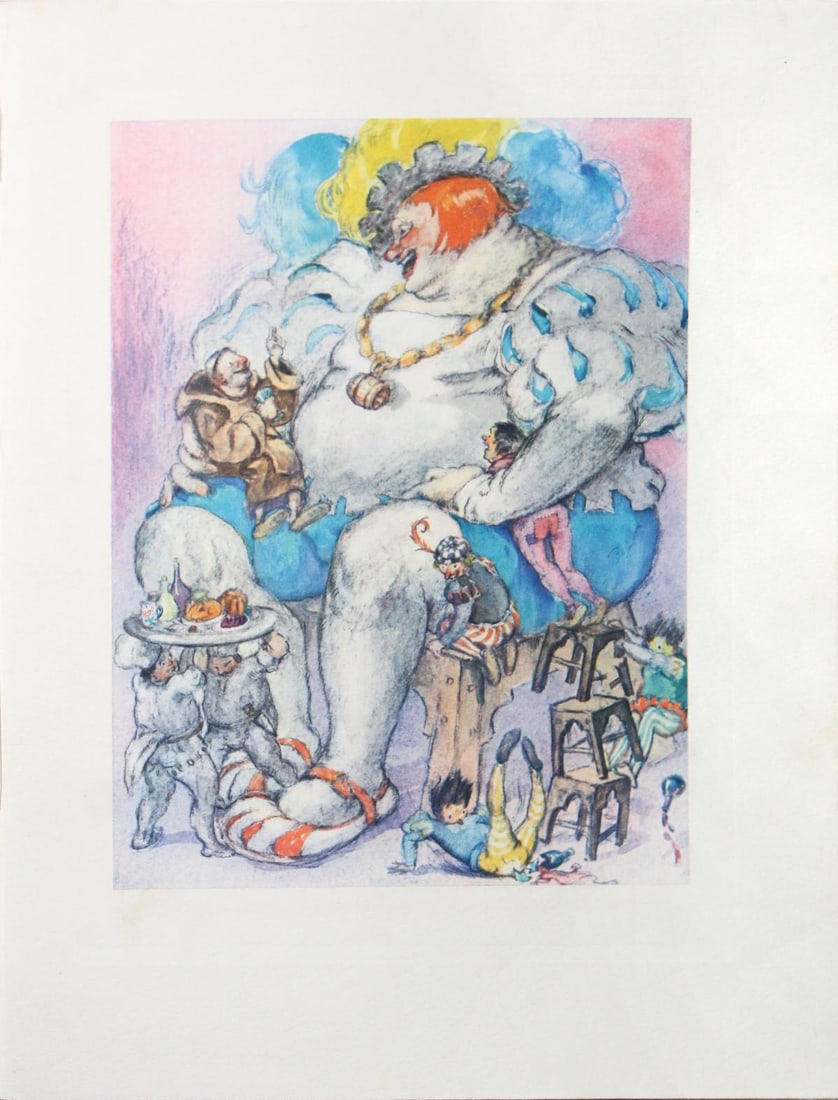 Louis Icart - Untitled: Artist: Louis Icart Title: Untitled Year: 1936 Dimensions: 9.5in. by 7.3in. Edition: From rare limited edition Publisher: Le Vasseur et Cie Paris Suite: Gargantua et Pantagruel Medium: Photogravure