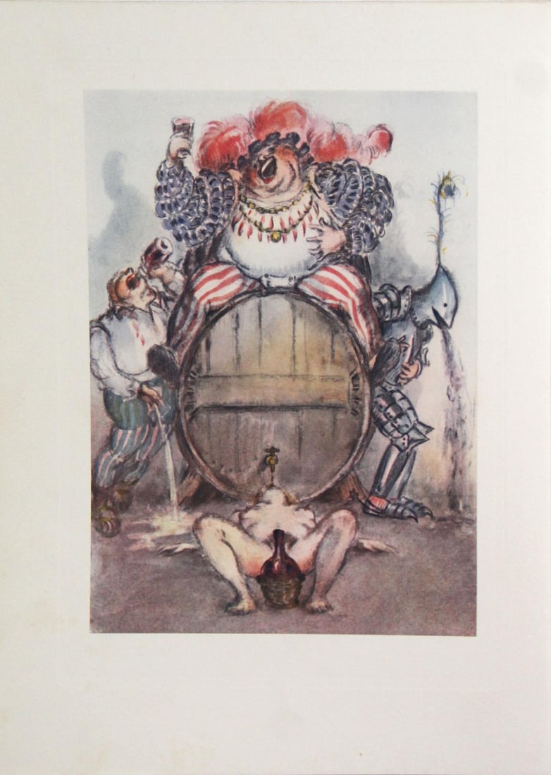 Louis Icart - Untitled: Artist: Louis Icart Title: Untitled Year: 1936 Dimensions: 9.5in. by 7.3in. Edition: From rare limited edition Publisher: Le Vasseur et Cie Paris Suite: Gargantua et Pantagruel Medium: Photogravure
