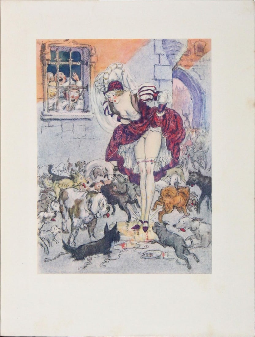 Louis Icart - Untitled: Artist: Louis Icart Title: Untitled Year: 1936 Dimensions: 9.5in. by 7.3in. Edition: From rare limited edition Publisher: Le Vasseur et Cie Paris Suite: Gargantua et Pantagruel Medium: Photogravure