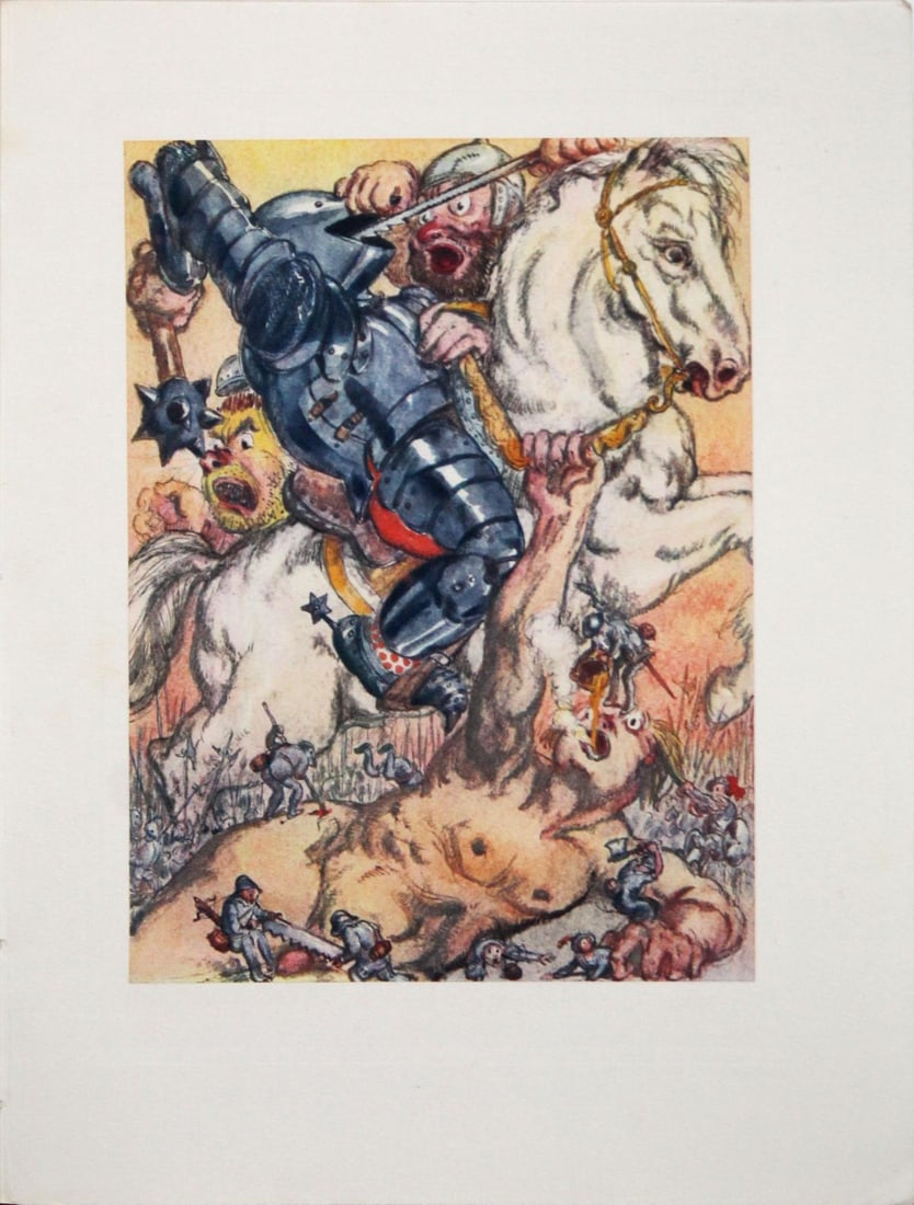 Louis Icart - Untitled: Artist: Louis Icart Title: Untitled Year: 1936 Dimensions: 9.5in. by 7.3in. Edition: From rare limited edition Publisher: Le Vasseur et Cie Paris Suite: Gargantua et Pantagruel Medium: Photogravure
