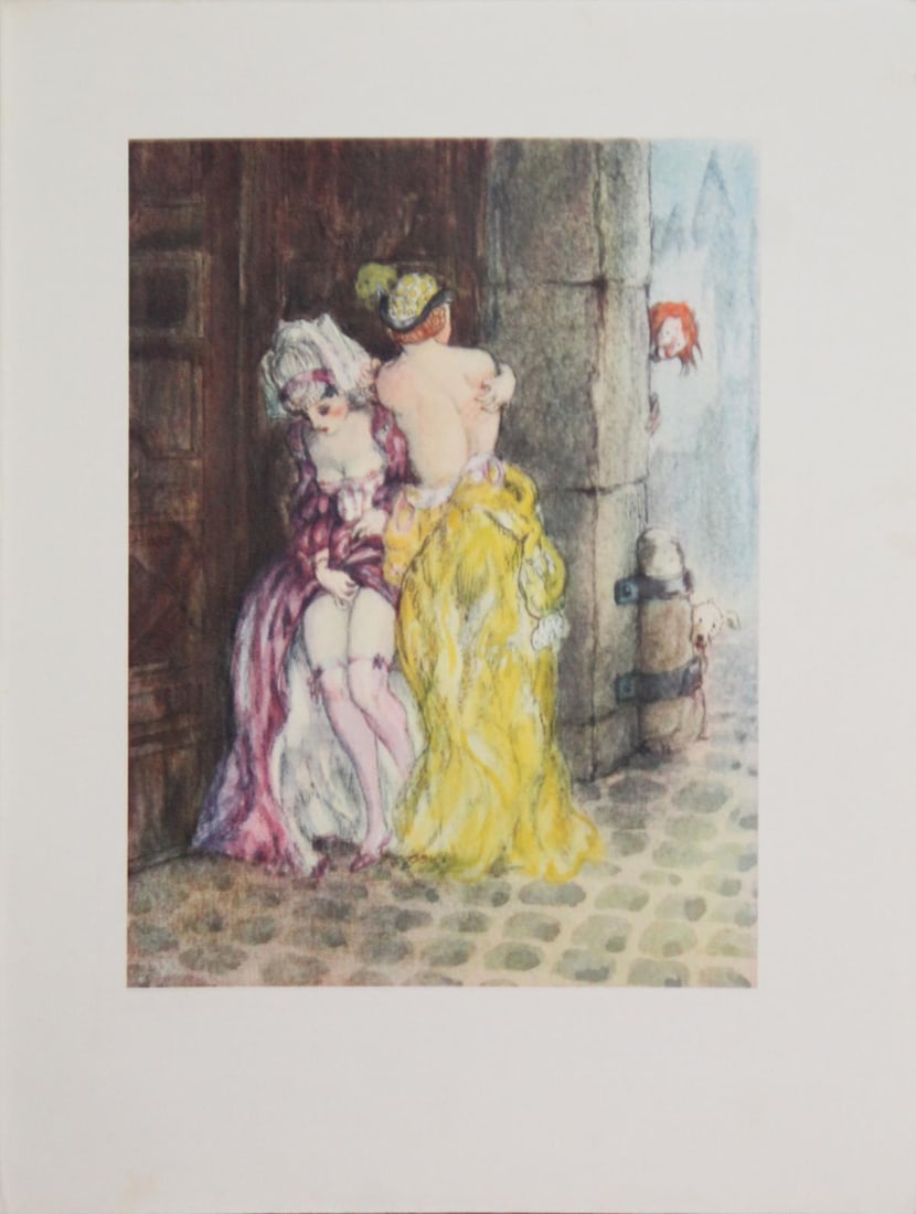 Louis Icart - Untitled: Artist: Louis Icart Title: Untitled Year: 1936 Dimensions: 9.5in. by 7.3in. Edition: From rare limited edition Publisher: Le Vasseur et Cie Paris Suite: Gargantua et Pantagruel Medium: Photogravure