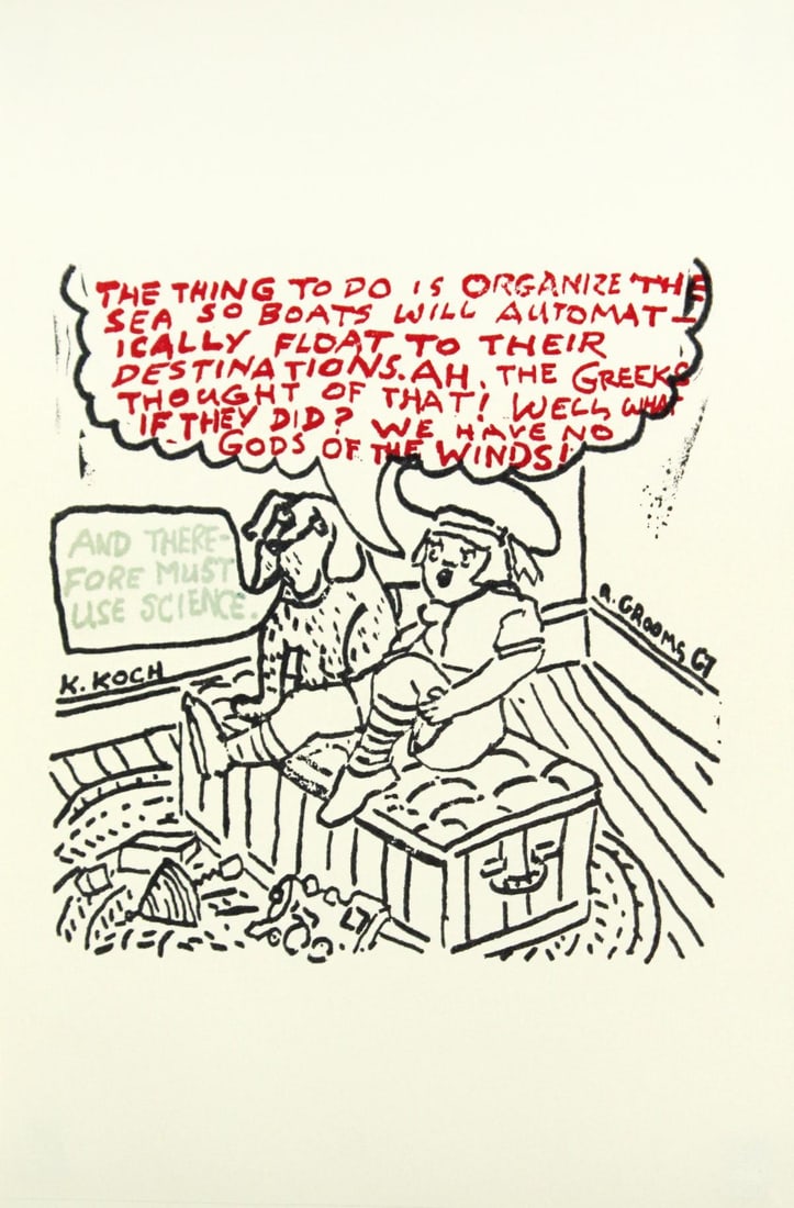 Red Grooms & Kenneth Koch - The Thing To Do Is To: Artist: Red Grooms & Kenneth Koch Title: The Thing To Do Is To Organize Year: 1967 Dimensions: 11.4in. by 9in. Edition: 60 from the limited edition of 225 Publisher: Indianakatz New York Suite: