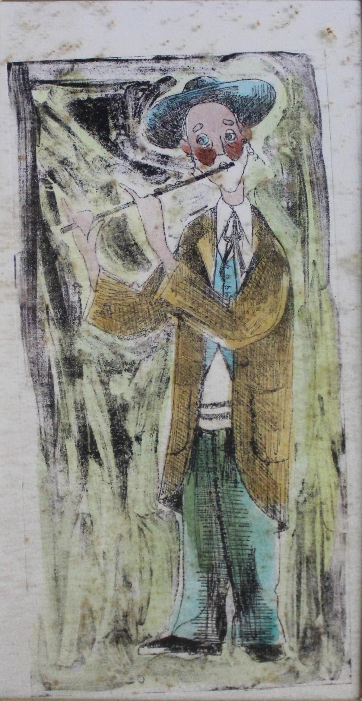 Unknown Artist - Flute: Artist: Unknown Artist Title: Flute Dimensions: 6in. by 12in. Edition: From a limited edition Medium: Original Engraving on paper Condition: Excellent Comes with Letter of authenticity and guaranteed