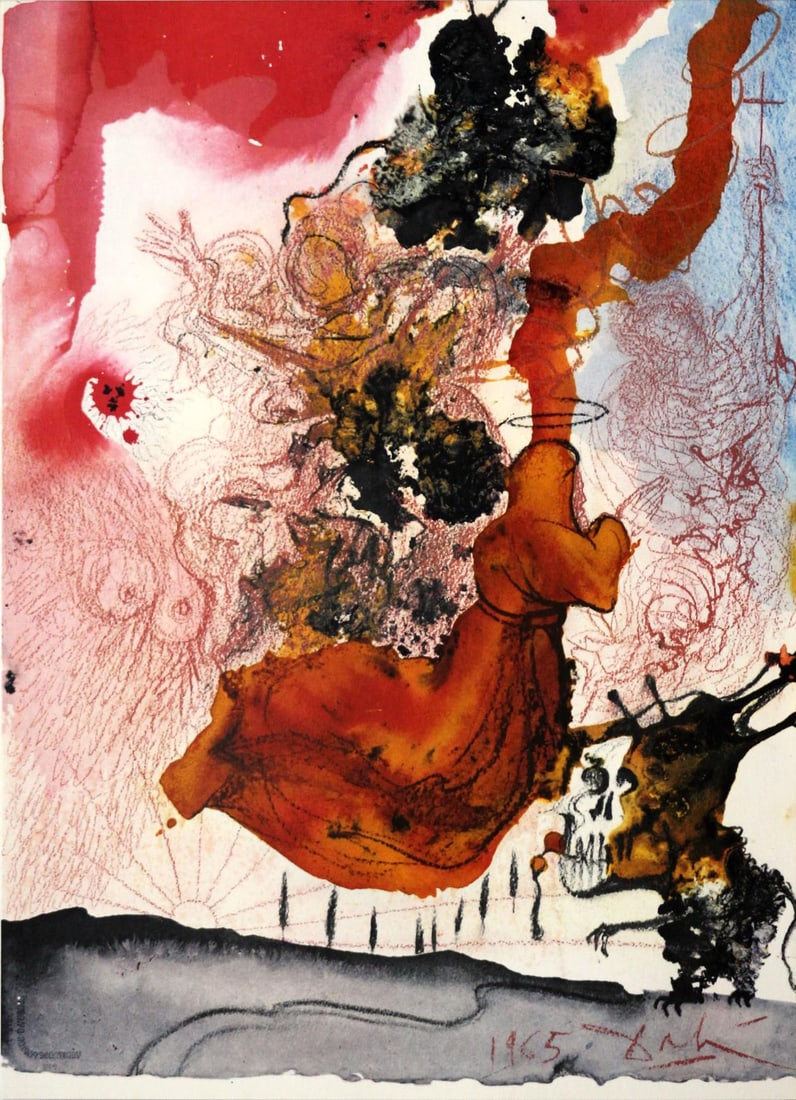 Salvador Dali - The Corpse in the Tomb of Elijah: Artist: Salvador Dali Title: The Corpse in the Tomb of Elijah Year: 1967 Dimensions: 19in. by 13.75in. Edition: 64 from the rare limited edition of 1499 Publisher: Rizzoli Editions Milan Suite: