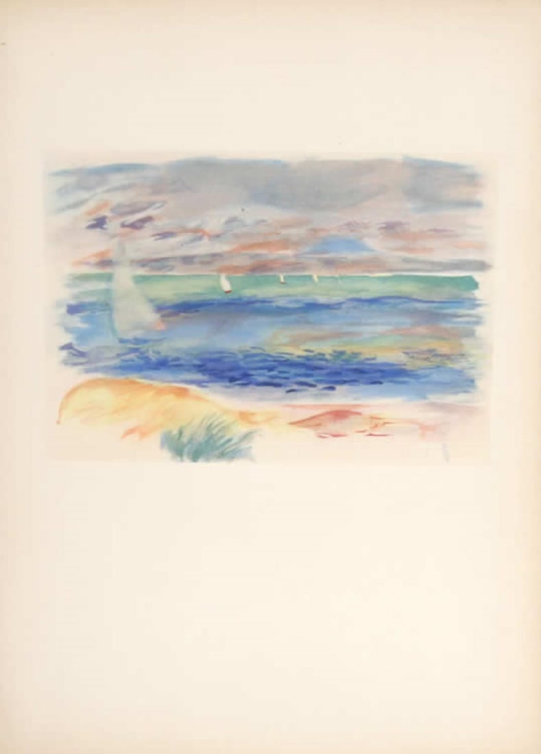 Pierre-Auguste Renoir (After)- Marine: Artist: Pierre-Auguste Renoir(After) Title: Marine Year: 1948 Dimensions: 6.5in. by 10.5in. Edition: 55 from the edition of 250 reserved for Shoman Art Company of Long Island New York Publisher: