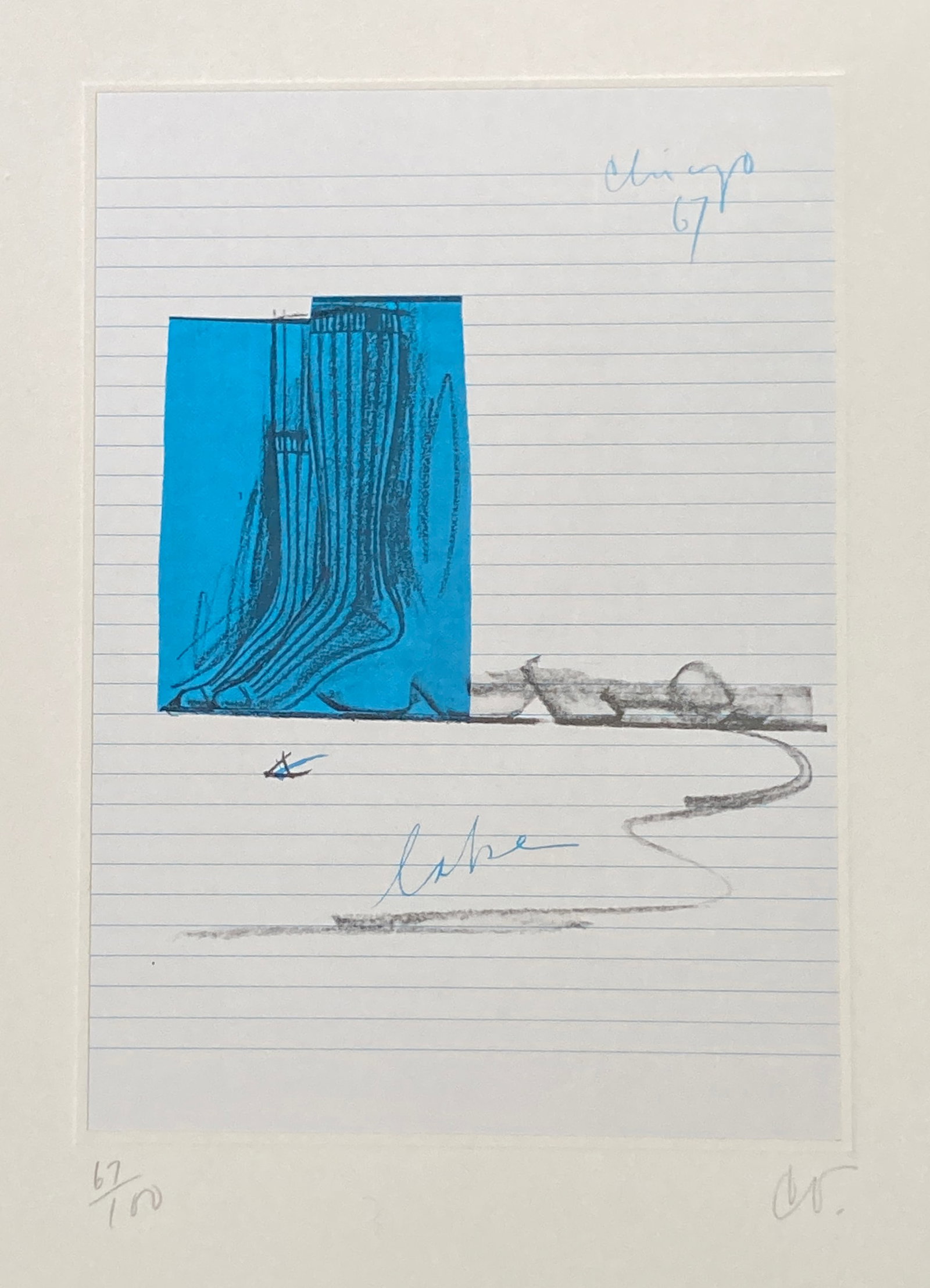 Claes Oldenburg - Notes in Hand 4: Artist: Claes Oldenburg Title: Notes in Hand 4 Year: 1972 Dimensions: 8 x 10 in. Edition: From the rare limited edition of 100 Publisher: Professional Prints Suite: Notes in Hand Medium: Lithograph