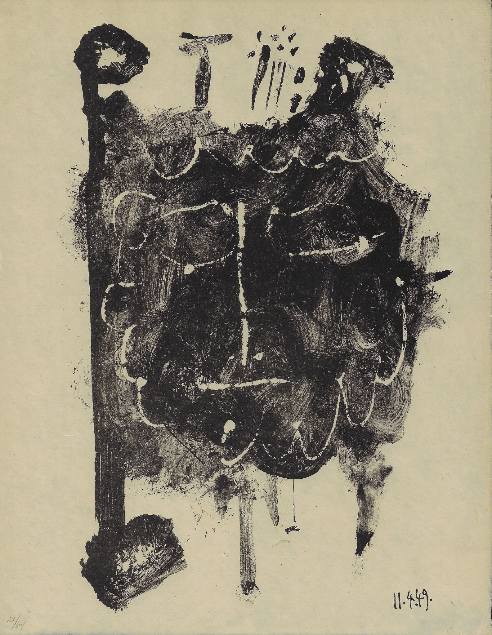 Pablo Picasso - Frontispiece (from Elegy of Ihpetonga and Masks of Ashes): Artist: Pablo Picasso Title: Frontispiece (from Elegy of Ihpetonga and Masks of Ashes) Year: 1954 Dimensions: 17 1/4 x 10 7/8 in. Edition: 21 from the limited edition of 64 Publisher: The Noonday