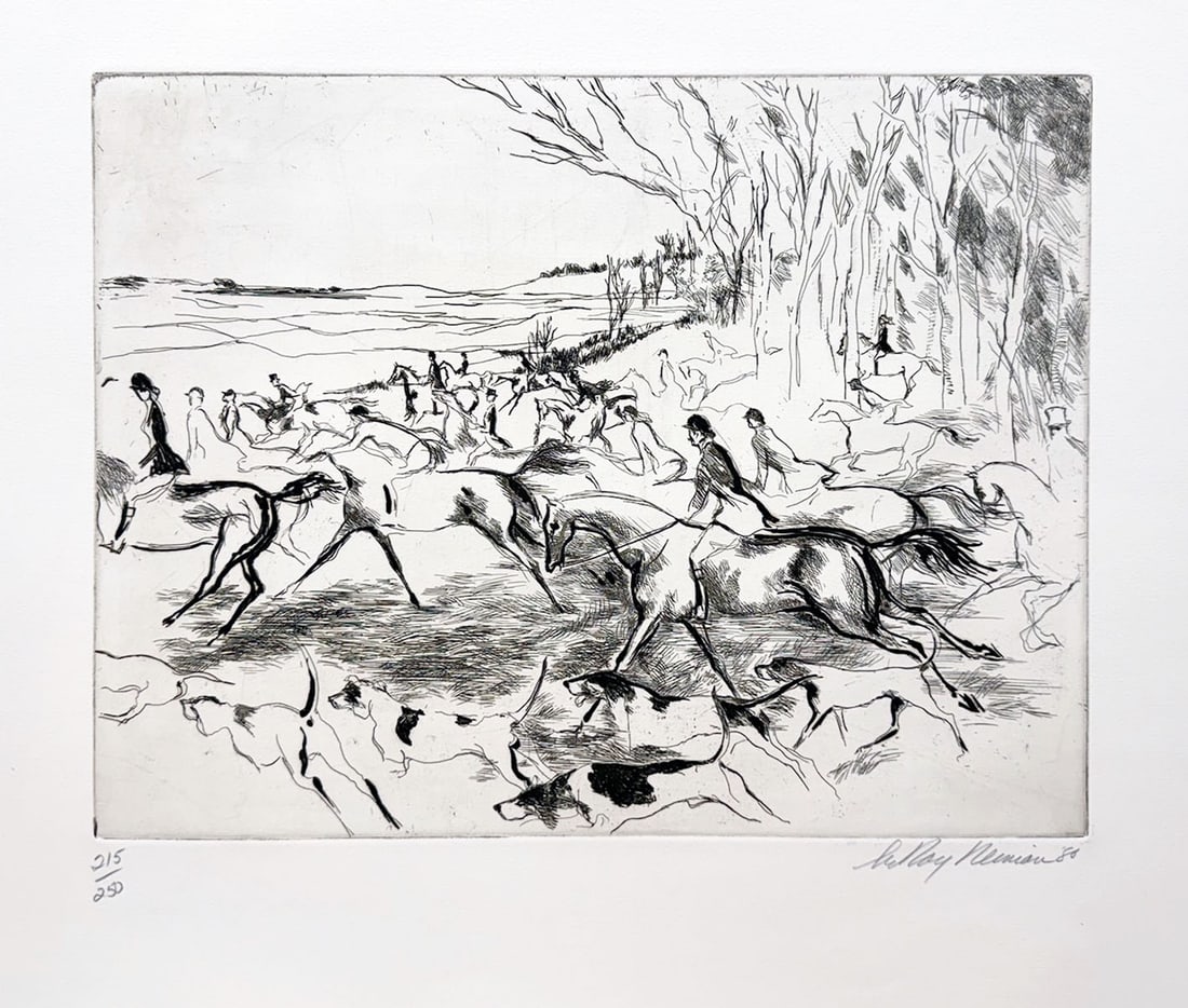 Leroy Neiman - Into The Open: Artist: Leroy Neiman Title: Into The Open Year: 1980 Dimensions: 30 x 22 in. Edition: 215 From the Rare Limited Edition of 250 Suite: EAUX-FORTES Med