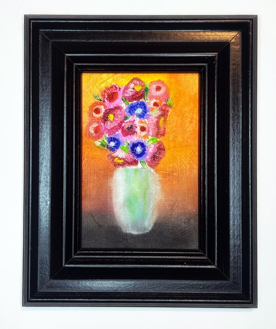 Jami Austin - In Black: Artist: Jami Austin Title: In Black Year: 2020 Dimensions: 7in. by 6in. Weight: 0 Edition: Original work of art Suite: Flowers in December Medium: Original Oil Painting on Aluminum Panel Condition: