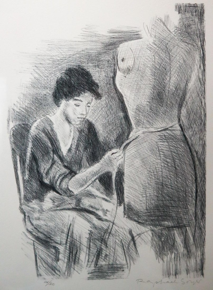 Raphael Soyer - La Extina: Artist: Raphael Soyer Title: La Extina Year: 1978 Dimensions: 21.5in. by 29.5in. Edition: 124 from the limited edition of 300 Medium: Original lithograph on paper Condition: Excellent Signature