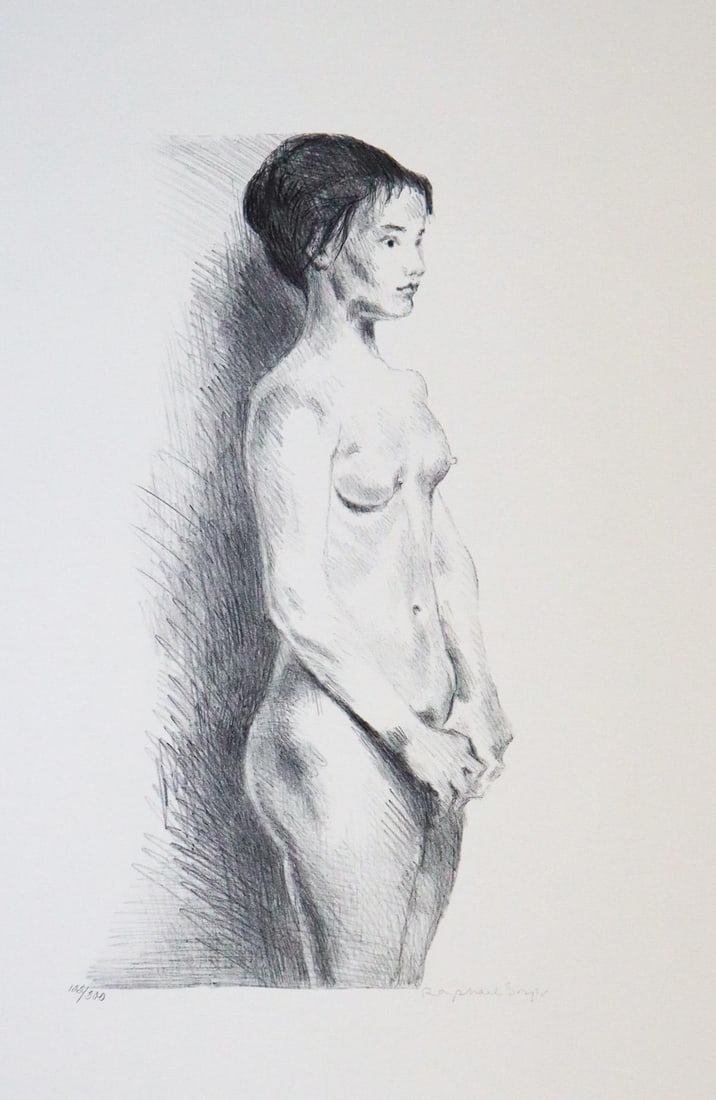 Raphael Soyer - Nude Woman: Artist: Raphael Soyer Title: Nude Woman Year: 1980 Dimensions: 29.5in. by 21.5in. Edition: 122 From the Rare Limited Edtion of 300 Suite: Nude Woman Portfolio Medium: Original Lithograph on paper