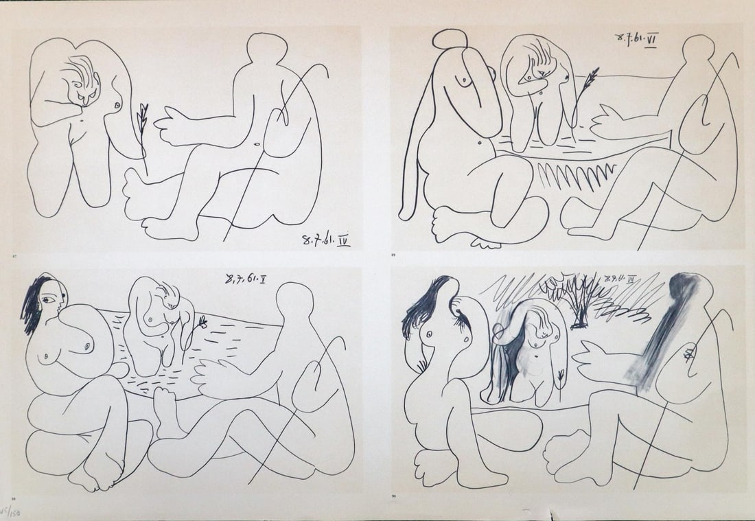 Pablo Picasso - Untitled from "Les Dejeuners": Artist: Pablo Picasso Title: Untitled from "Les Dejeuners" Year: 1961 Dimensions: 21.5in. by 15in. Edition: From the limited edition of 125 Publisher: Editions