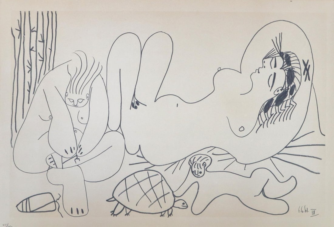 Pablo Picasso (after) - Untitled from "Les Dejeuners": Artist: Pablo Picasso (after) Title: Untitled from "Les Dejeuners" Year: 1961 Dimensions: 21.5in. by 15in. Edition: From the limited edition of 125 Publisher: