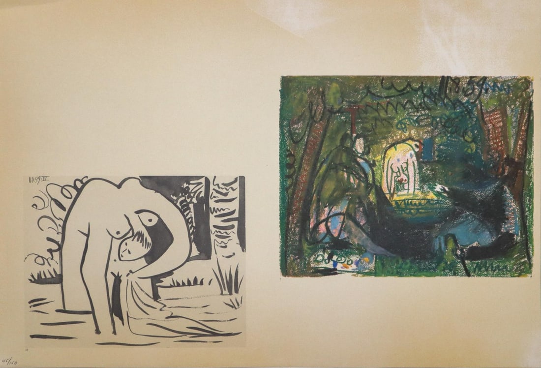 Pablo Picasso (after) - Untitled from "Les Dejeuners": Artist: Pablo Picasso (after) Title: Untitled from "Les Dejeuners" Year: 1961 Dimensions: 21.5in. by 15in. Edition: From the limited edition of 125 Publisher: