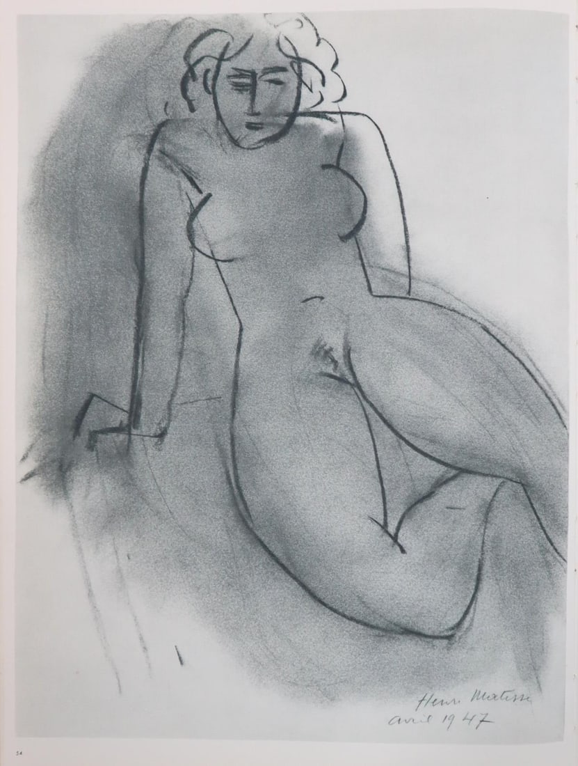 Henri Matisse - Untitled from Verve Suite (After): Artist: Henri Matisse Title: Untitled from Verve Suite Year: 1952 Dimensions: 14in. by 10 1/4in. Edition: From the rare limited edition Publisher: Teriade Paris Dec 1952. Suite: Verve vol VI no 27/28
