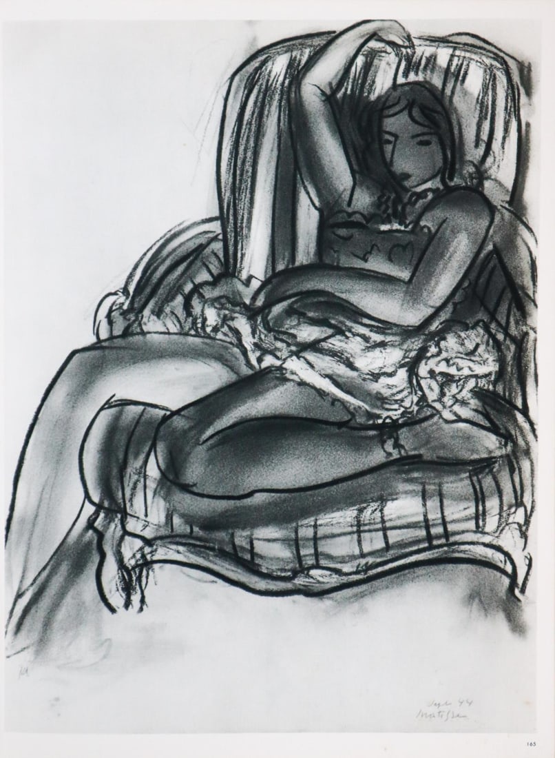 Henri Matisse - Untitled from Verve Suite (After): Artist: Henri Matisse Title: Untitled from Verve Suite Year: 1952 Dimensions: 14in. by 10 1/4in. Edition: From the rare limited edition Publisher: Teriade Paris Dec 1952. Suite: Verve Medium: