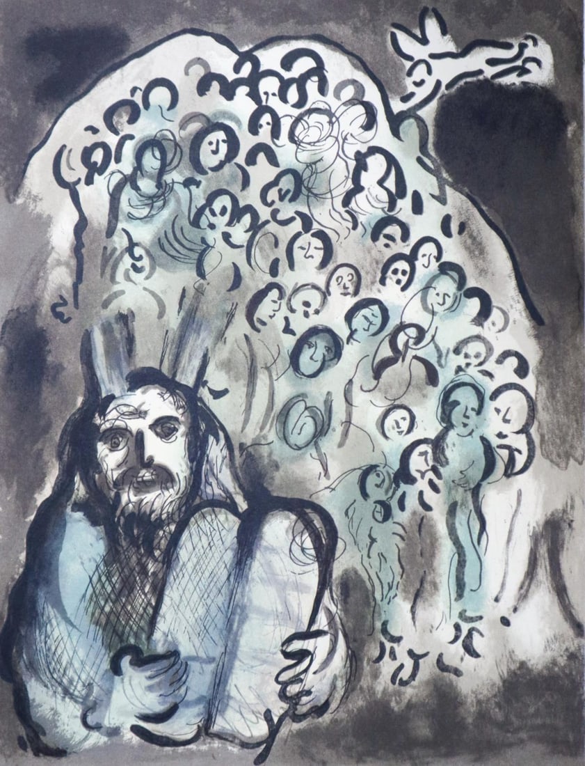 Marc Chagall - Moses: Artist: Marc Chagall Title: Moses Year: 1963 Dimensions: 12.5in. by 9.5in. Edition: From the rare limited edition Publisher: Atelier Mourlot Paris Suite: Chagall Lithographe II Medium: Lithograph in