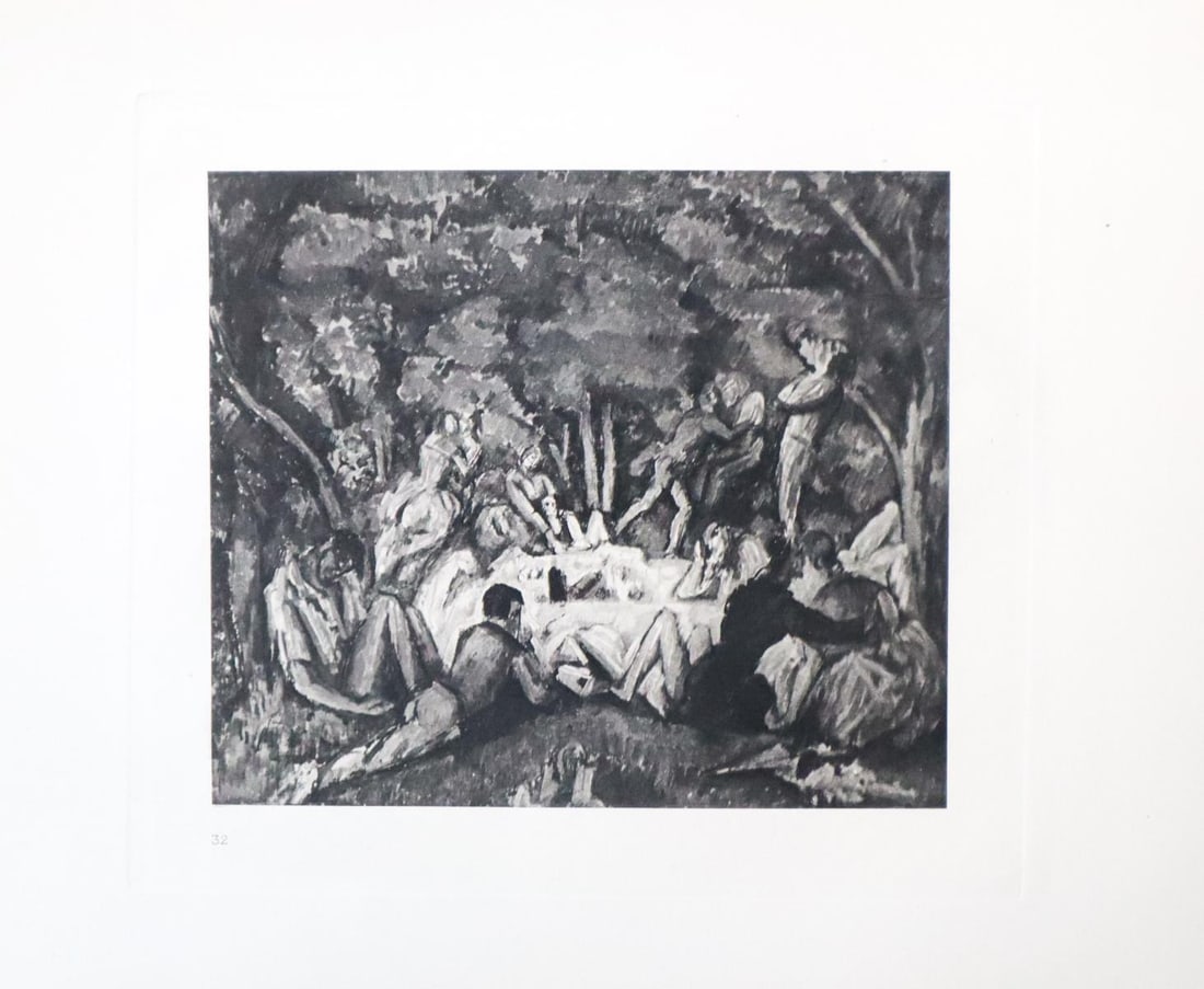 Paul Cezanne (after) - Le Dejeuner su I: Artist: Paul Cezanne (after) Title: Le Dejeuner su I'herbe Year: 1878 Dimensions: 12.5in. by 10in. Edition: From the rare limited edition of 650 Publisher: Ambr