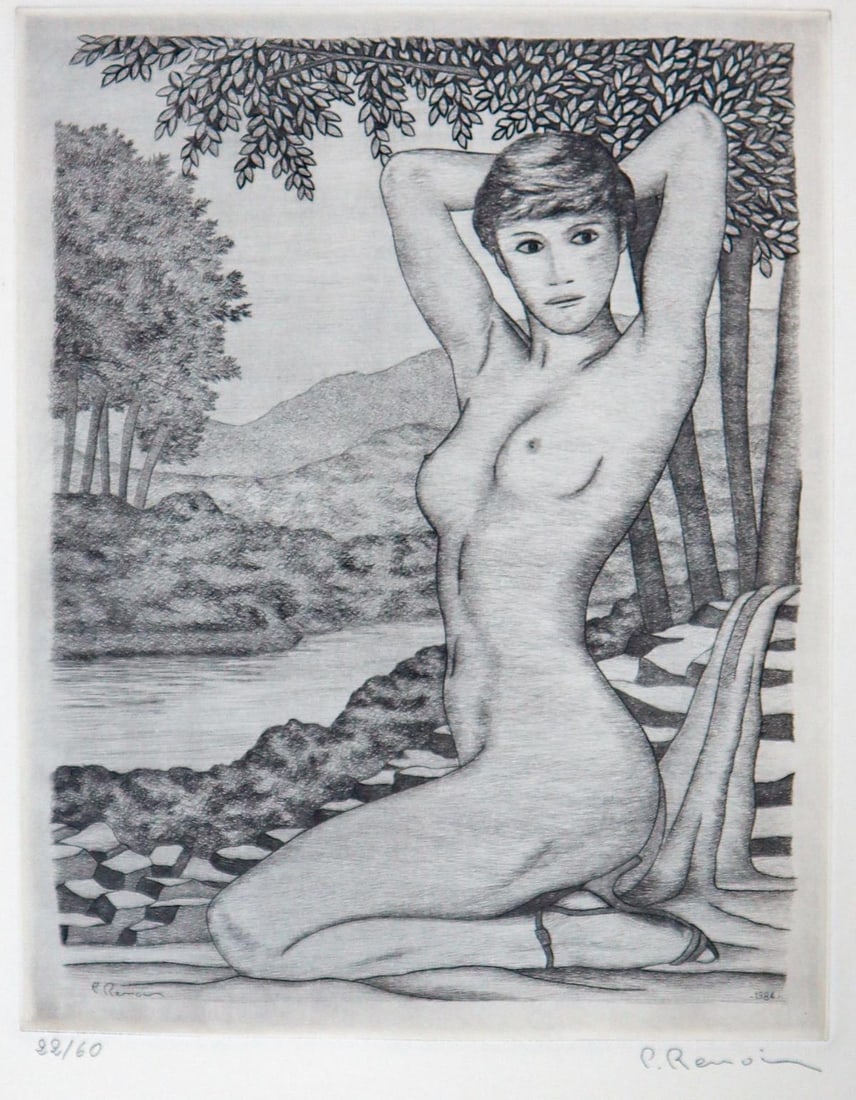 Pierre Roland Renoir - Nicole: Artist: Pierre Roland Renoir Title: Nicole Year: 1981 Dimensions: 9in. by 7in. Edition: Number 22 from the rare edition of 60 Medium: Original etching on paper Condition: Excellent Signature Details:
