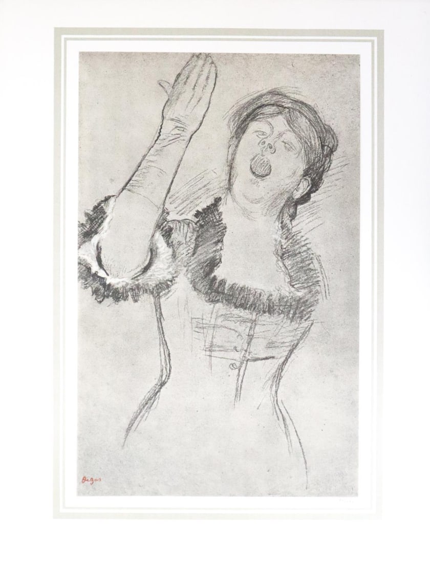 Edgar Degas (After) - Chanteuse de cafe-concert: Artist: Edgar Degas (After) Title: Chanteuse de cafe-concert Year: 1878 Dimensions: 16in. by 20in. Edition: 70 From the rare limited edition of 250 Publisher: D