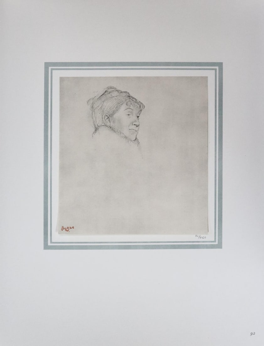 Edgar Degas (After) - Tete de femme: Artist: Edgar Degas (After) Title: Tete de femme Year: 1879-80 Dimensions: 16in. by 20in. Edition: 70 From the rare limited edition of 250 Publisher: Demotte Ed