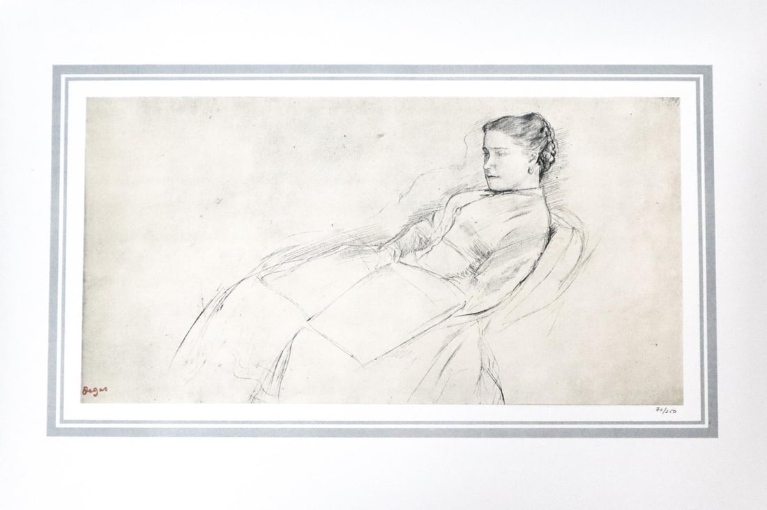 Edgar Degas (After) - Portrait de femme: Artist: Edgar Degas (After) Title: Portrait de femme Year: 1863 Dimensions: 16in. by 20in. Edition: 70 From the rare limited edition of 250 Publisher: Demotte E