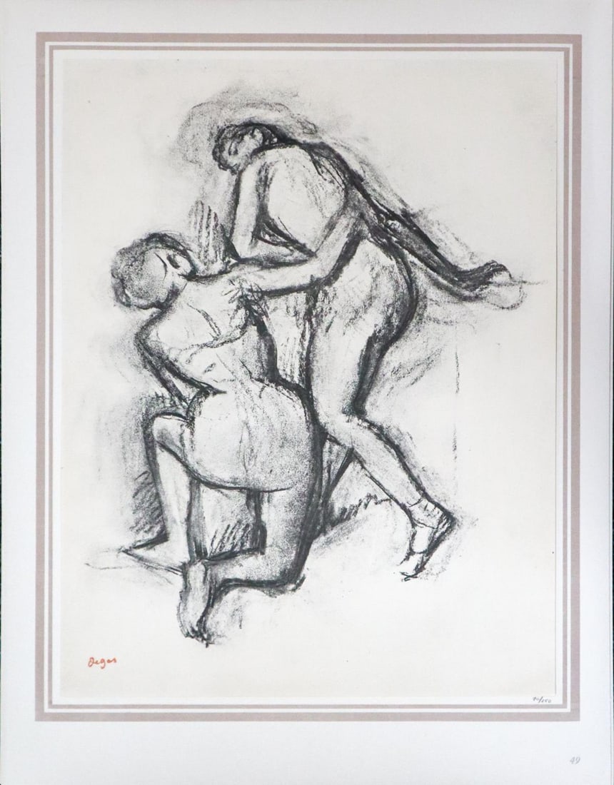 Edgar Degas (After) - Duex blanchisseuses: Artist: Edgar Degas (After) Title: Duex blanchisseuses Year: 1895 Dimensions: 16in. by 20in. Edition: 70 From the rare limited edition of 250 Publisher: Demotte