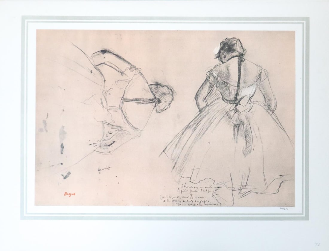 Edgar Degas (After) - Duex danseuses: Artist: Edgar Degas (After) Title: Duex danseuses Year: 1875 Dimensions: 16in. by 20in. Edition: 70 From the rare limited edition of 250 Publisher: Demotte Edit