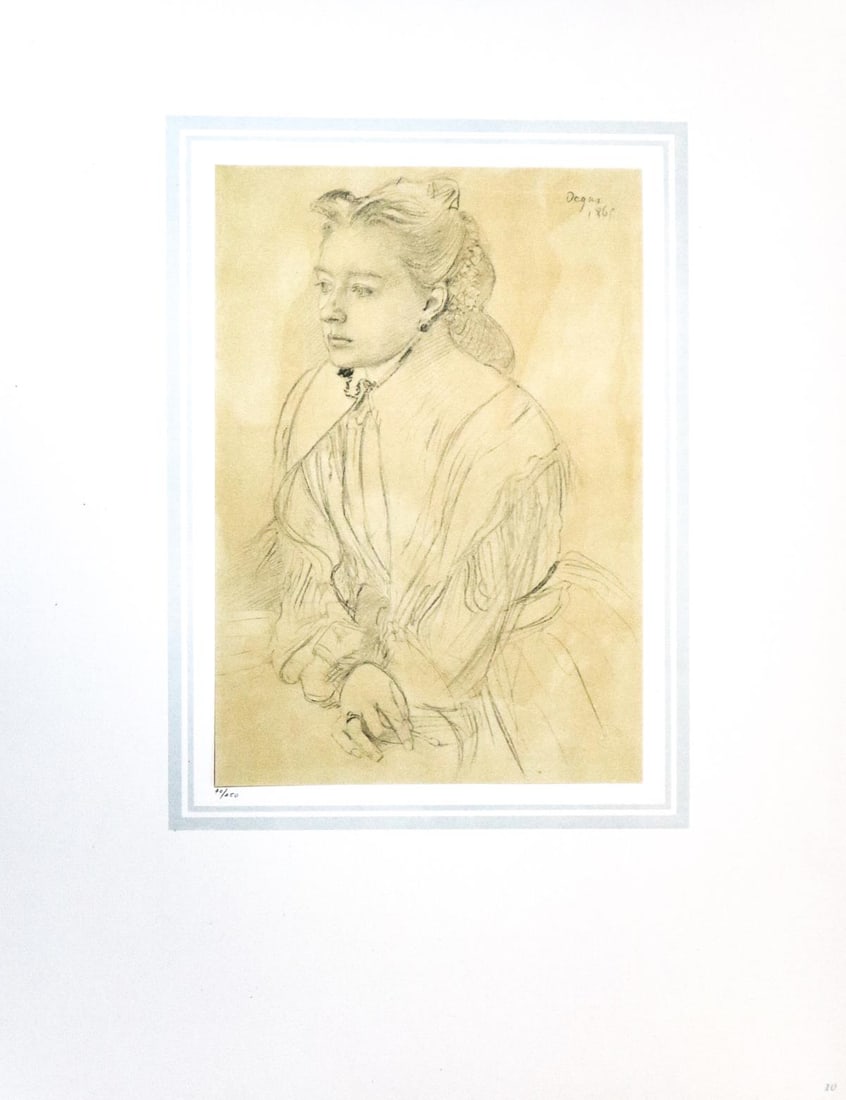 Edgar Degas (After) - Portrait de Mademoiselle Helene: Artist: Edgar Degas (After) Title: Portrait de Mademoiselle Helene Hertel Year: 1863 Dimensions: 16in. by 20in. Edition: 70 From the rare limited edition of 250 Pub
