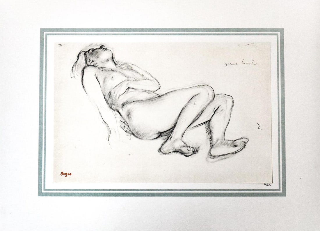 Edgar Degas (After) - Femme nue couchee: Artist: Edgar Degas (After) Title: Femme nue couchee Year: 1865 Dimensions: 16in. by 20in. Edition: 70 From the rare limited edition of 250 Publisher: Demotte E