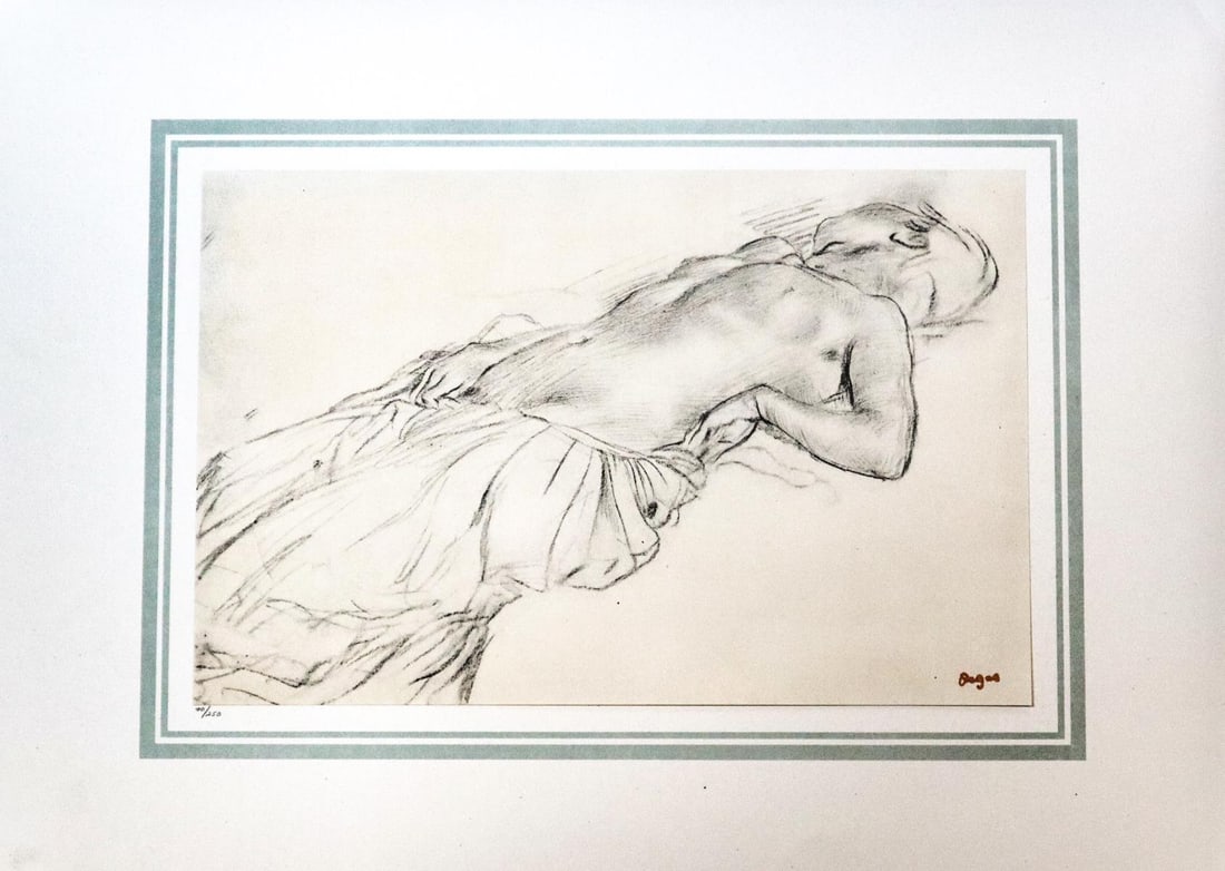 Edgar Degas (After) - Femme demi-nue couchee: Artist: Edgar Degas (After) Title: Femme demi-nue couchee Year: 1865 Dimensions: 16in. by 20in. Edition: 70 From the rare limited edition of 250 Publisher: Demo