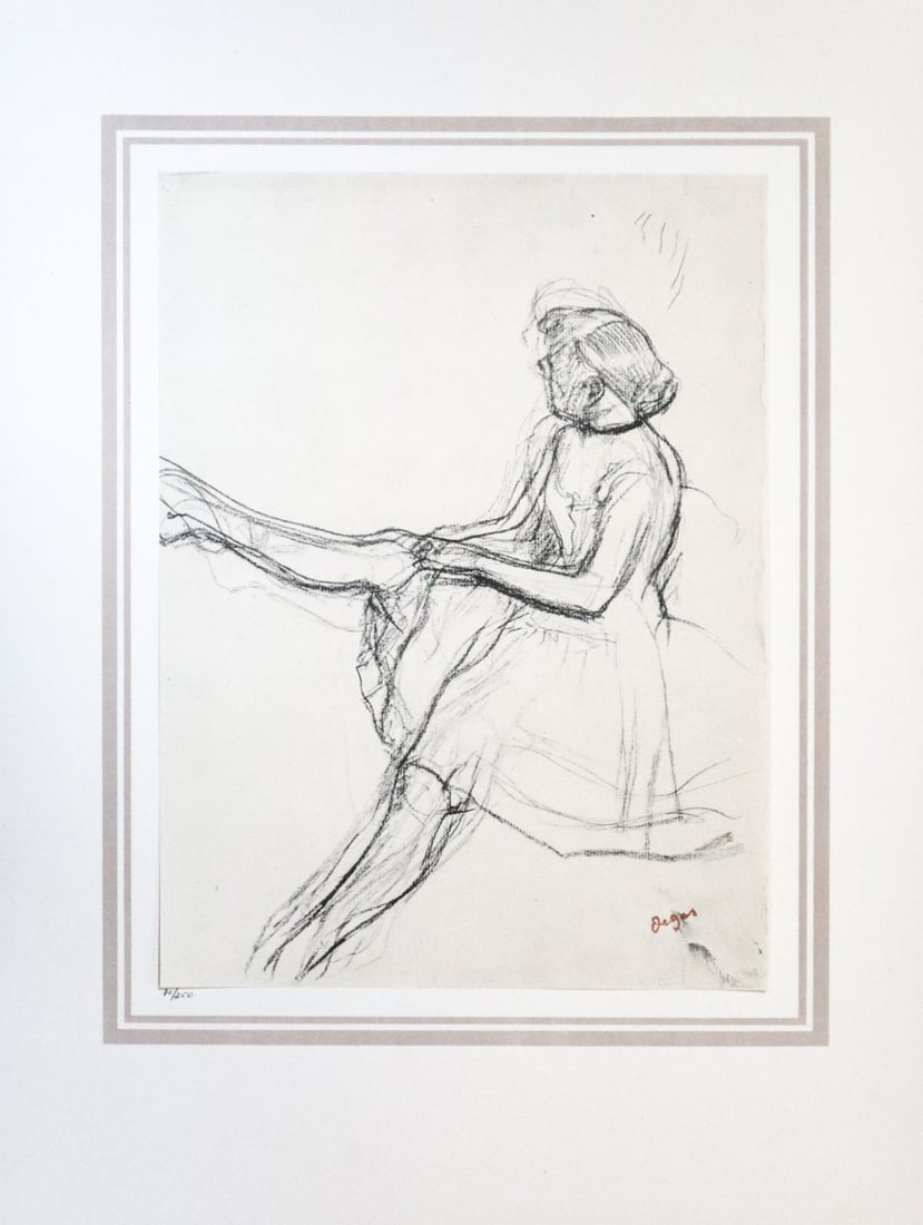 Edgar Degas (After) - Danseus assise: Artist: Edgar Degas (After) Title: Danseus assise Year: 1880 Dimensions: 16in. by 20in. Edition: 70 From the rare limited edition of 250 Publisher: Demotte Edit