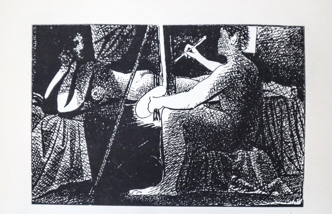 Pablo Picasso - Untitled (After): Artist: Pablo Picasso Title: Untitled Dimensions: 6in. by 4in. Edition: From the rare limited edition Suite: Pablo Picasso by Eugenio D'Ors Medium: Lithograph on paper Condition: Excellent Signature