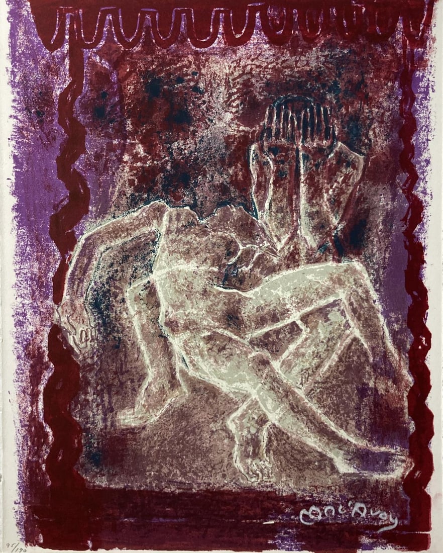 Edouard Macavoy - Aveu Monosyllabique: Artist: Edouard Macavoy Title: Aveu Monosyllabique Year: 1968 Dimensions: 14.5in. by 11in. Edition: Numbered from the rare limited edition of 190 Publisher: CLVB DV LVRE Suite: Variations sur Lamour