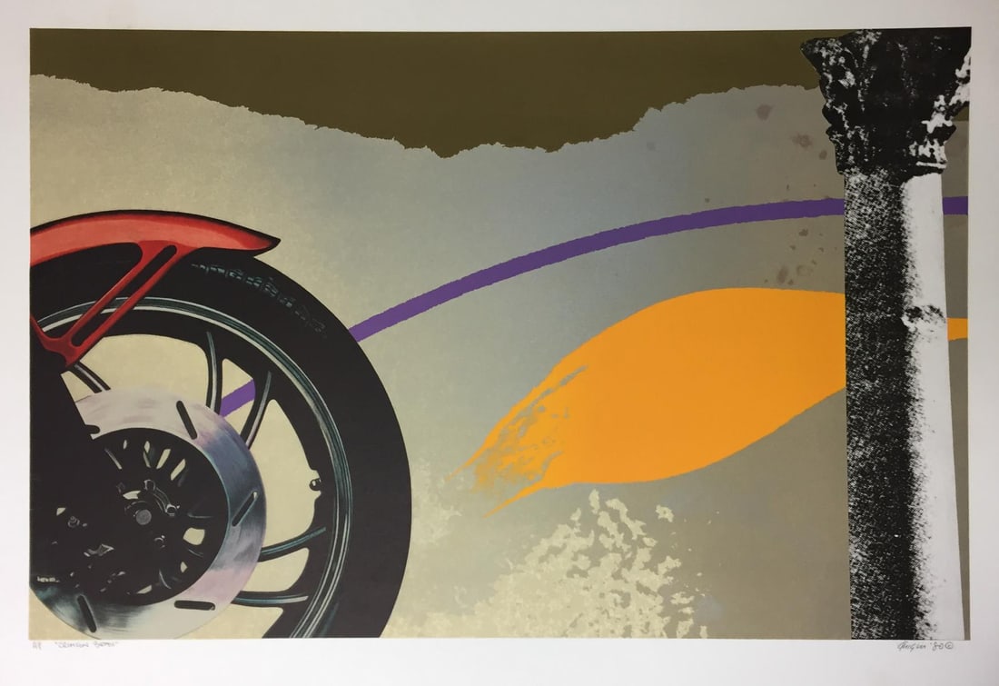Micheal Knigin - Crimson Bean: Artist: Micheal Knigin Title: Crimson Bean Year: 1980 Dimensions: 24 1/2in. by 36in. Weight: 0 Edition: From the Rare Limited Artist's Proof Edition Medium: Serigraph in Colors Condition: Excellent