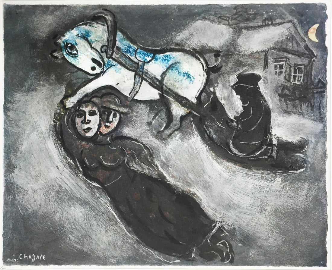 Marc Chagall - Im Schnee (In the Snow) (After): Artist: Marc Chagall Title: Im Schnee (In the Snow) Year: 1958 Dimensions: 14 3/4in. by 19 3/4in. Edition: Numbered from the Rare Limited Artist Proof Edition Publi