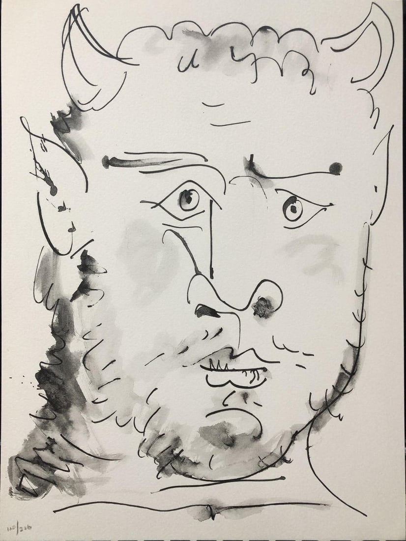 Pablo Picasso (After) - Visage de faune: Artist: Pablo Picasso (After) Title: Visage de faune Year: 1957 Dimensions: 14 .5in. by 11in. Edition: From the rare limited edition of 226 Suite: 40 Dessins de