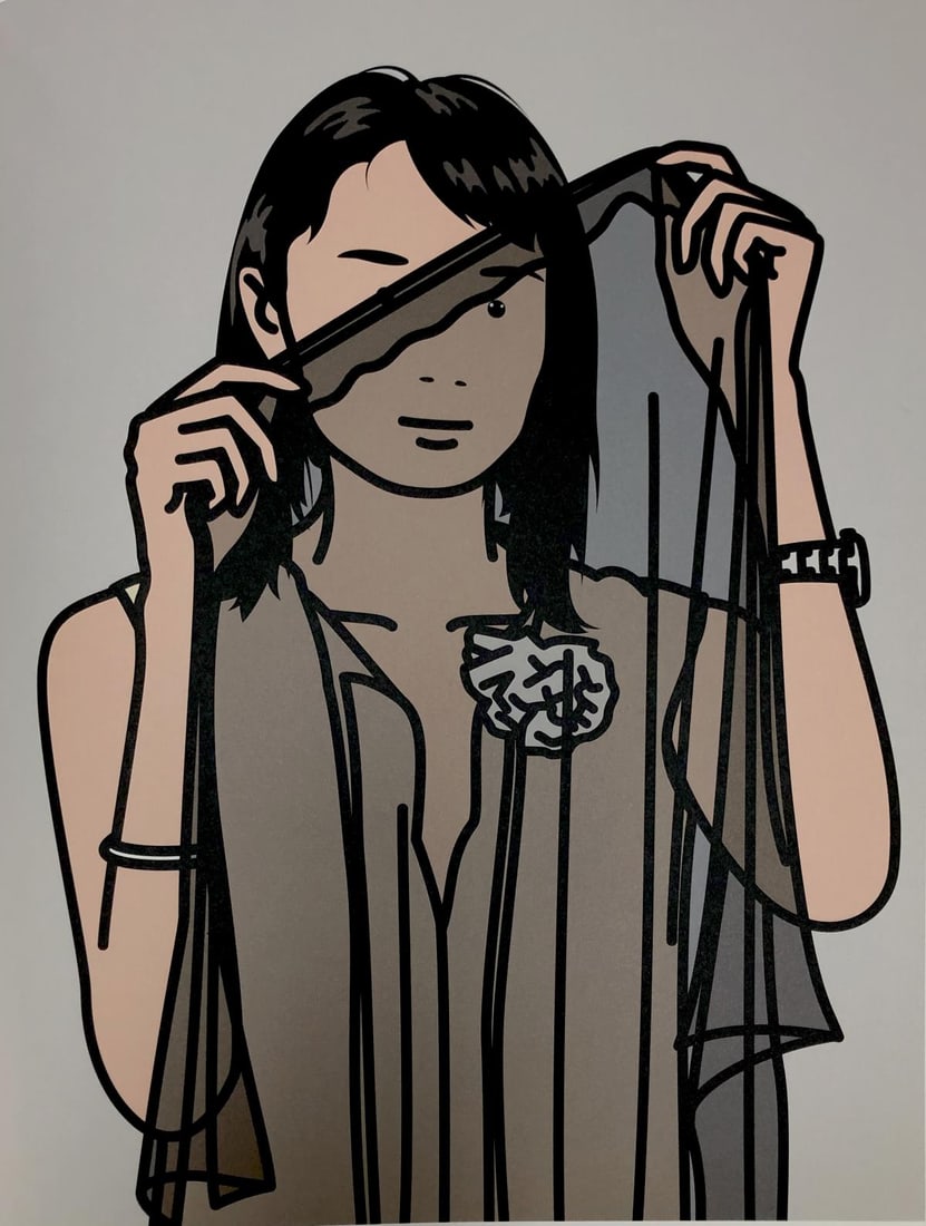 Julian Opie - Hijri with Veil: Artist: Julian Opie Title: Hijri with Veil Year: 2005 Dimensions: 15.5in. by 11.5in. Edition: From the limited edition of 250 Publisher: Alan Cristea Gallery