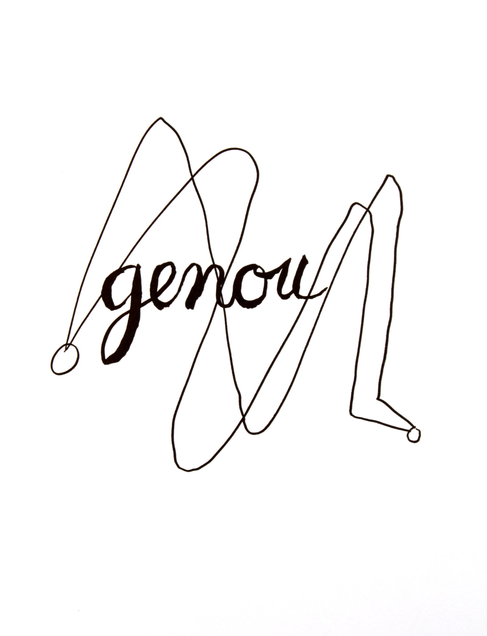 Man Ray - Genou: Artist: Man Ray Title: Genou Year: 1948 Dimensions: 15in. by 11.25in. Edition: From the limited edition of 150 Publisher: Editions Pierre Belfond Paris Suite: Alphabet pour Adultes Medium: Original