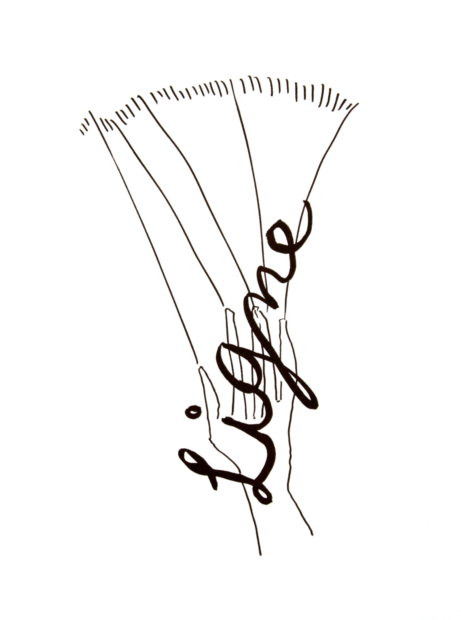 Man Ray - Ligne: Artist: Man Ray Title: Ligne Year: 1948 Dimensions: 15in. by 11.25in. Edition: From the limited edition of 150 Publisher: Editions Pierre Belfond Paris Suite: Alphabet pour Adultes Medium: Original