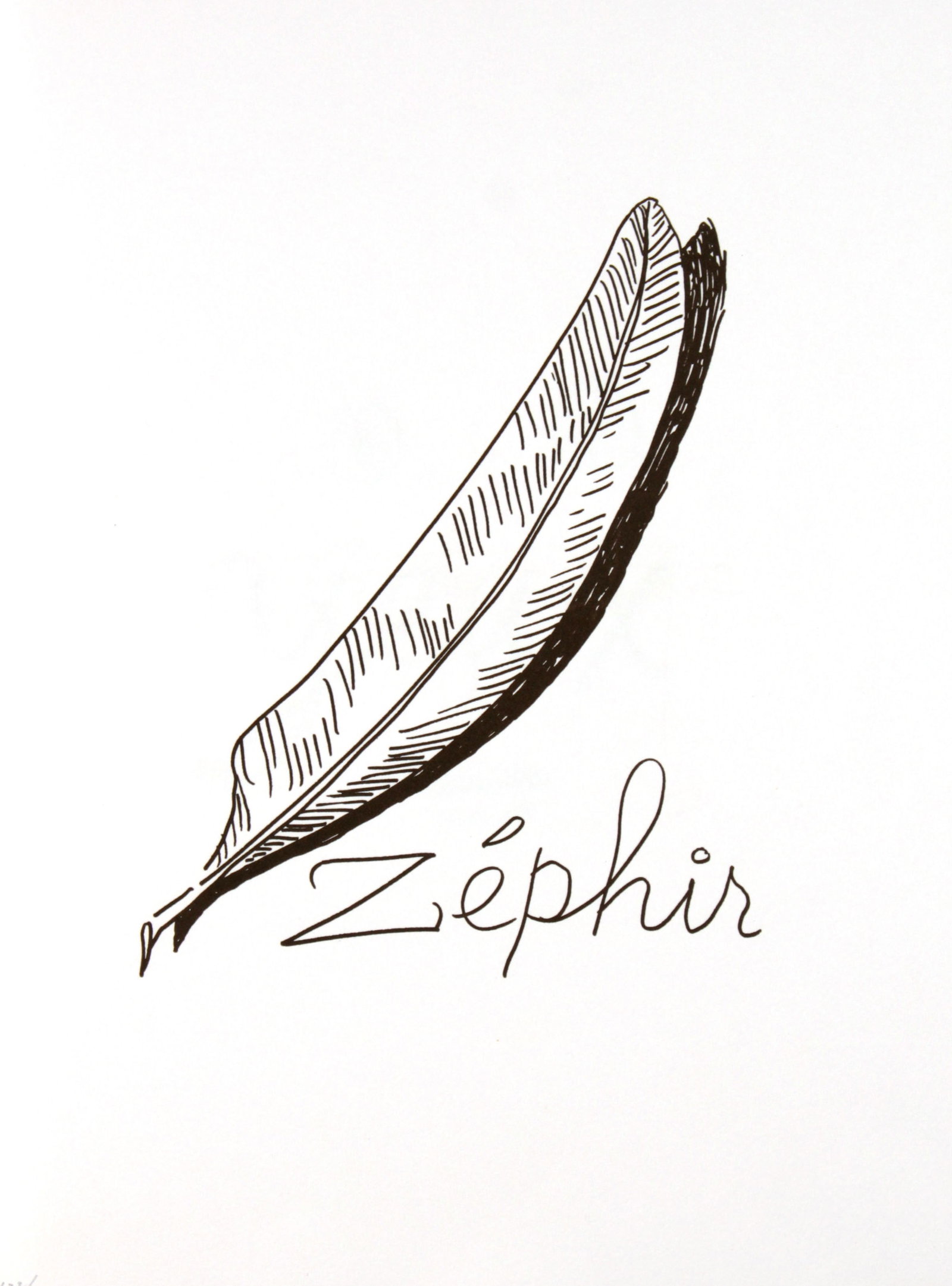 Man Ray - Zephir: Artist: Man Ray Title: Zephir Year: 1948 Dimensions: 15in. by 11.25in. Edition: From the limited edition of 150 Publisher: Editions Pierre Belfond Paris Suite: Alphabet pour Adultes Medium: Original